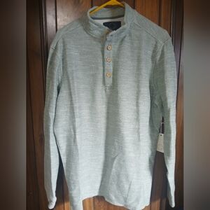 Even Tide  Green Henley Sweater